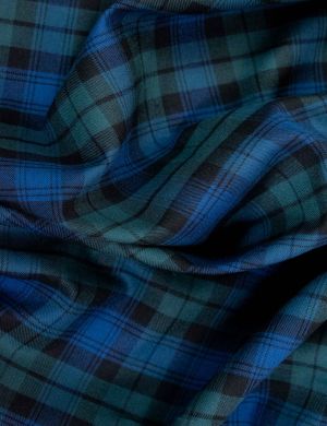Brushed Cotton Tartan Fabric - Blackwatch