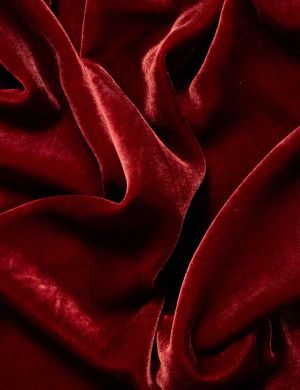 Deep Red Silk Velvet Fabric