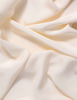 Imperial Silk Crepe Fabric Treble Weight - Dark Ivory