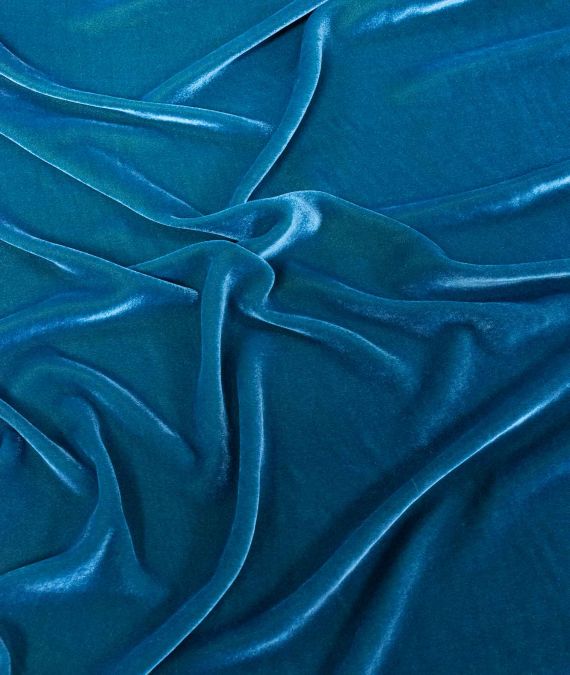 Alaskan Blue Silk Velvet Fabric