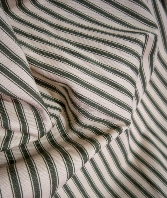Cotton Ticking Fabric - Green