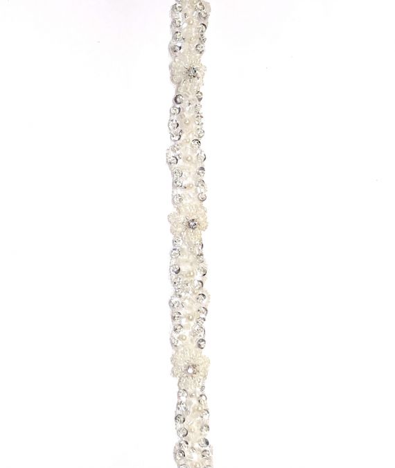 Silver Crystal and Pearl Edging 25mm
