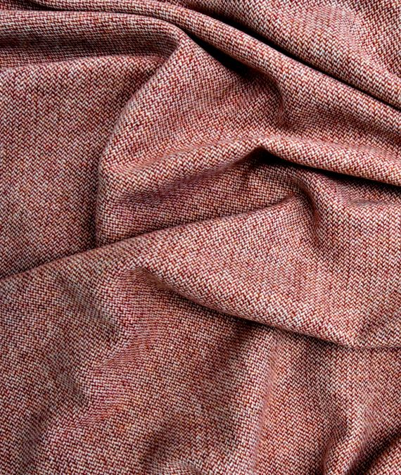 Irish Wool Tweed Fabric - Fleck - Berry
