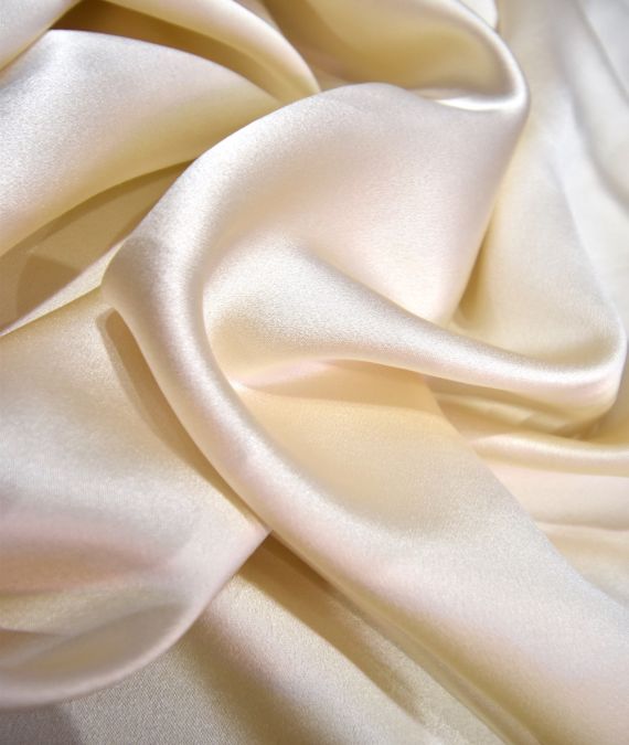 Wedding Dress Silk Fabric - Majestic Satin Treble Weight - Dark Ivory