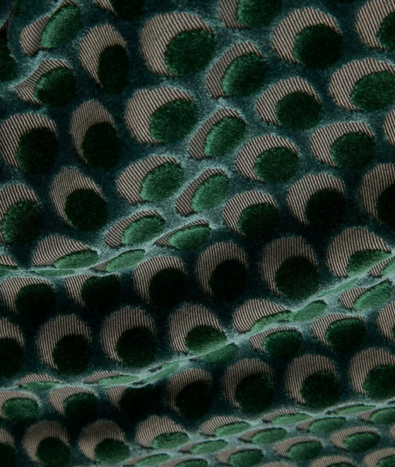 Ottoman Spot Cut Velvet in Scarab