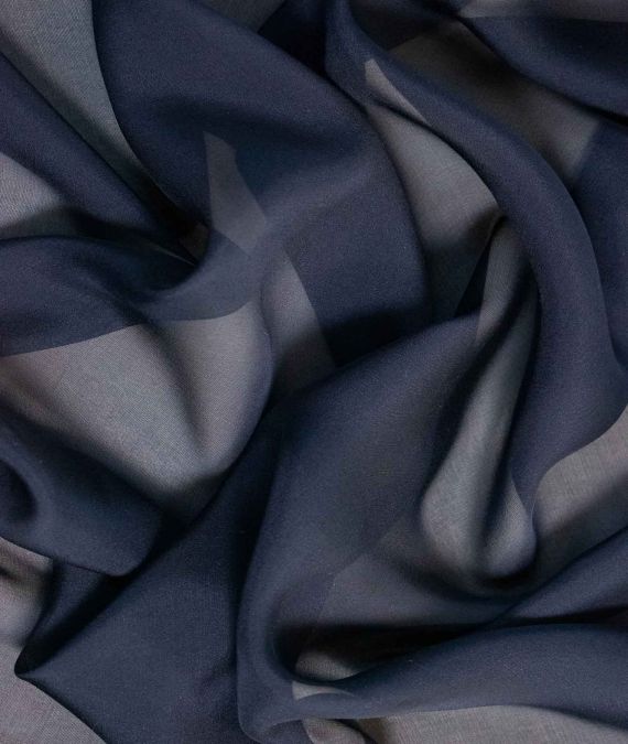 Silk Chiffon Fabric - Navy
