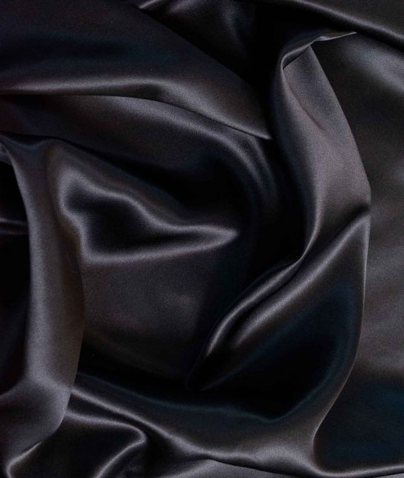 Silk Satin Fabric - Black