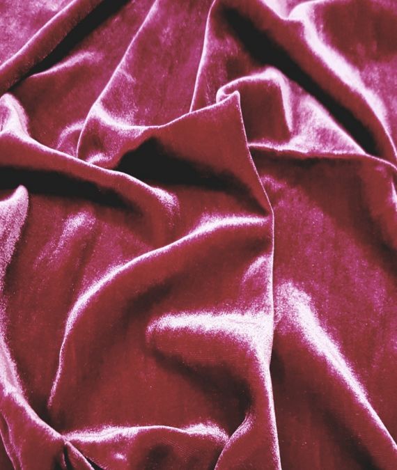 Raspberry Silk Velvet Fabric