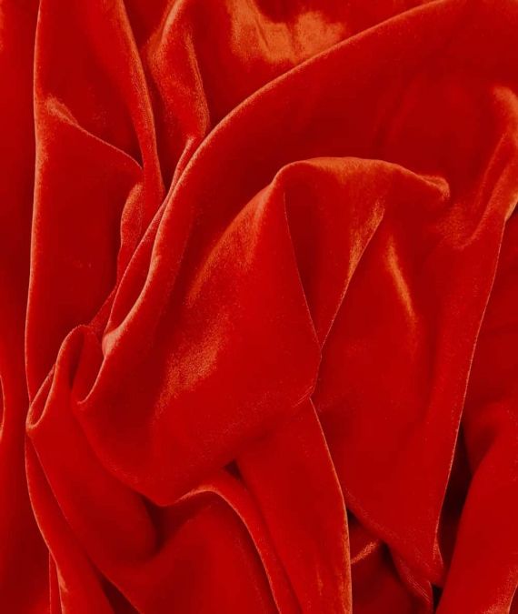 Red Yellow Silk Velvet Fabric