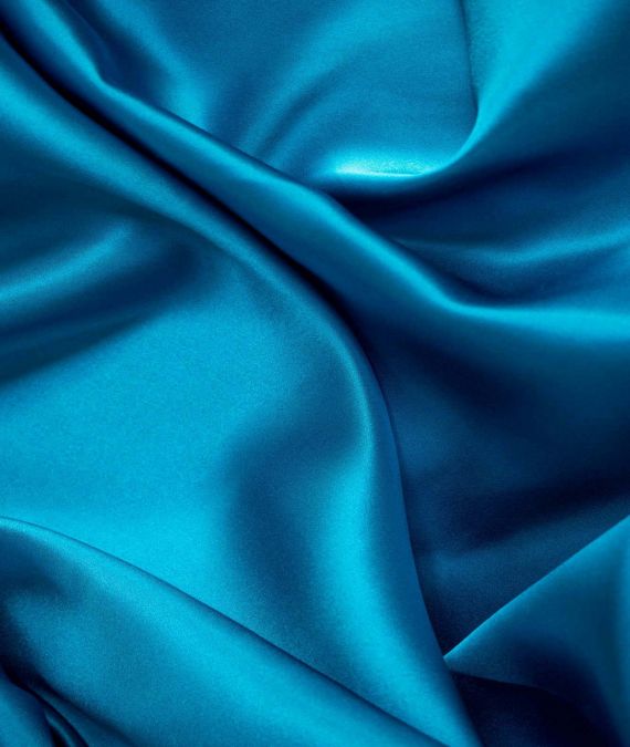 Silk Satin Fabric - Peacock Blue