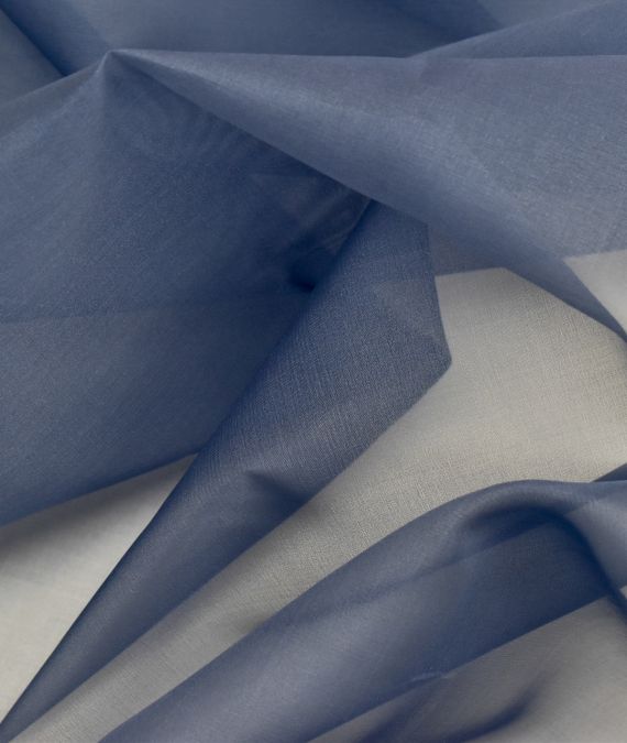 Silk Satin Organza Fabric - Indigo