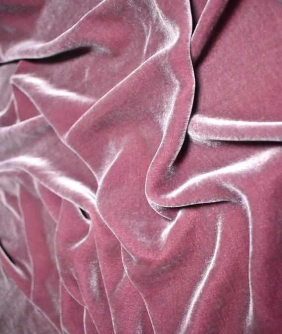Frosted Rose Silk Velvet Fabric