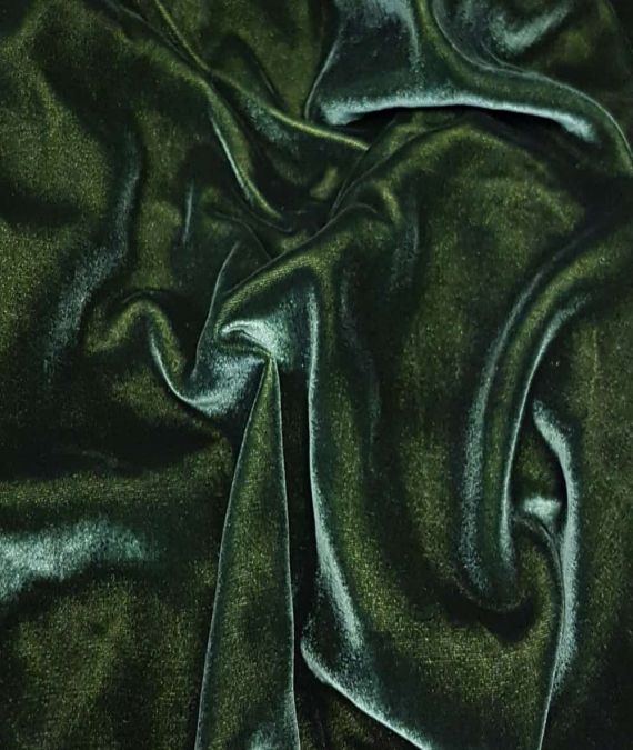 Green Yellow Silk Velvet Fabric