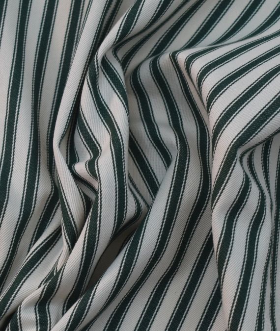 Cotton Ticking Fabric - Dark Green