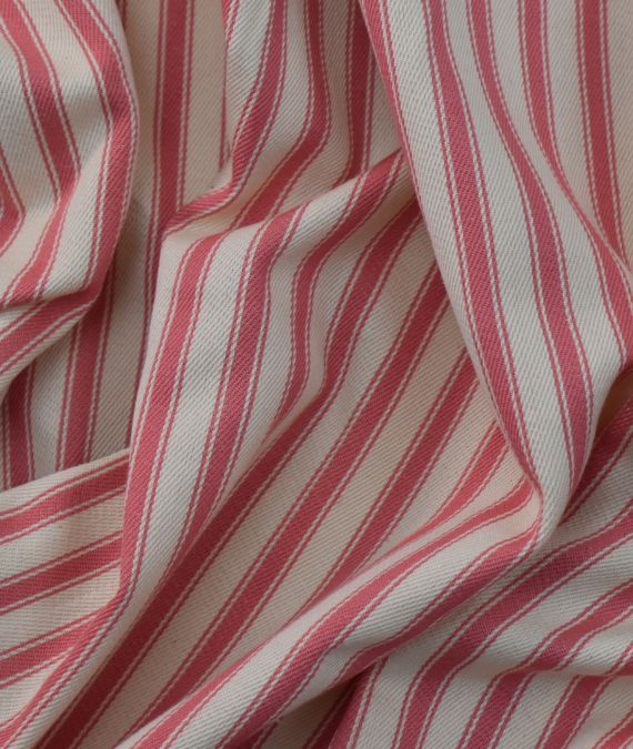 Cotton Ticking Fabric - Pink