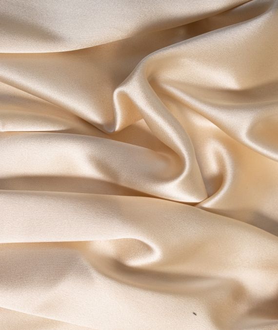 Wedding Dress Silk Fabric - Majestic Satin Treble Weight - Champagne